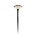 Professional makeup fan brush with soft bristles for precise highlighter and dusting. - Small Tri-Color Hair Fan Brush