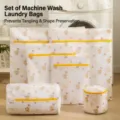 Cute bear print mesh laundry bag set for washing machine, durable anti-deformation wash bag. - Small (30*40cm) / Balloon Bear