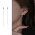 Elegante vierzackige Stern Quaste Ohrringe für Damen, stilvolle lange Silber Kette Ohrringe. - Stern Ohrlinie / Silber