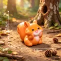 Miniatuur schattig liggend eekhoorn figuur voor microlandschap tuin DIY decoratie. - 4# Hand op de Wang