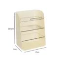 Multi-layer desktop cosmetic organizer, beige plastic makeup storage box for skincare items. - 3-Layer / Cream White