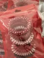Candy color polka dot phone wire hair ties, high elasticity durable hair rope hair accessories. - Macaron 6-Piece Set (Red)