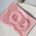 Candy color telephone wire hair ties set, spiral plastic hair ropes for daily styling and cute ponytails. - Macaron 4-Piece Set (Pink)