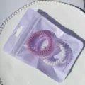 Colorful spiral hair ties set, flexible telephone wire hair bands for daily cute styling. - Macaron 4-Piece Set (Purple)