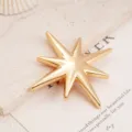 Gold polished eight-pointed star brooch pin, stylish fashion jewelry accessory for apparel. - Eight-Pointed Star (XZ388 Gold) / Gold