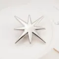 Glossy Silver Zinc Alloy Eight-Pointed Star Brooch Fashion Clothing Star Pin Jewelry - Eight-Pointed Star (XZ388 Silver) / Silver