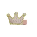 Molletta per capelli a corona rosa per bambina, design lavorato a maglia con bordo. - Clip Corona Luccicante (MC979)