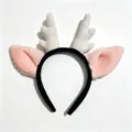 Serre-tête mignon en peluche bois de renne avec oreilles roses bandeau noir accessoire 1pc - 10# Bandeau Bois de Renne-Style C Bois Blanc