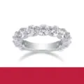 Moissanite eternity ring S925 sterling silver sparkling wedding band for men and women - US Size 5 / HK Size 11 / Moissanite Ring