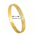 Bracciale Rigido Vite Frangipane Hawaiano Placcato Oro 14K Rame Gioiello per Vacanza - Diametro Interno 7.2cm