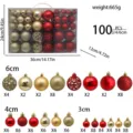 100 Stk. Christbaumkugeln Set, rote und goldene Weihnachtskugeln in 3, 4, 6 cm Größen. - B2-22 100er-Pack PVC-Box (Gold & Rot)