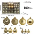 Set 100 palline di Natale 3 4 6 cm, sfere decorative infrangibili per albero. - B2-21 Confezione in PVC da 100 pezzi (Oro)