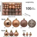 Set 100 palline di Natale oro rosa decorazioni per albero di Natale festa festiva. - B2-25 Confezione in PVC da 100 pezzi (Oro Rosa)