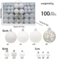 100 stück weiße weihnachtskugeln set christbaumschmuck geschenkbox für weihnachtsbaum 3/4/6cm - B1-22 100er-Pack PVC-Box (Weiß)