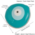 Natuurlijke zoetwater parel boze oog kraal, elegant turquoise amulet ontwerp voor DIY sieraden. - L345616K2