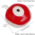 Natuurlijke zoetwaterparel boze oog kraal rood wit zwart DIY sieraden onderdeel 16mm - L345617K2