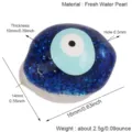 Blauwe boze oog zoetwaterparel kralen DIY sieraden component gedetailleerde weergave. - L345619K2