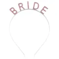 Diadema BRIDE de aleación plateada con diamantes de imitación para despedida de soltera - Rosa