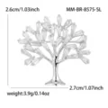 Broche arbre a monnaie en zircone argente exquise broche de plante elegante bijou mode - Argent