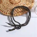 Trendy gotische slangen halsketting choker, donkere stijl gunmetal flexibel sieraden accessoire. - Gun Black