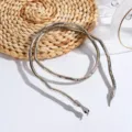 Zilveren slangen ketting flexibele wrap choker gothic mode sieraden voor dames en meisjes. - Zilver