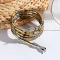 Trendy gewikkelde slang ketting mode goth punk meerlagige serpent choker sieraden accessorio - Kleurrijk