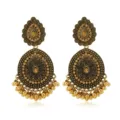 Indische etnische vintage druppel strass legering kwast oorbellen dames sieraden - Goud Champagne