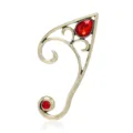 Vintage punk elf ear cuff with red rhinestones retro metal ear wrap gothic jewelry for women - Elf Ear Cuff (E382) / Bronze