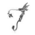 Vintage silver fairy ear cuff wrap gothic elf ear clip punk jewelry for women and men - Elf Ear Cuff Left Ear (E602) / Antique Silver