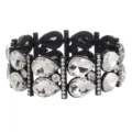 Zwarte kristal druppel elastische armband voor vrouwen mode strass sieraad armband - Zwart Wit