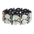 Modieuze strass elastische armband met iriserende druppelvormige kristallen voor dames - Zwart AB kleur