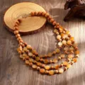 Bohemian meervoudige houten kralen ketting vintage statement sieraden voor dames - Tan