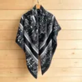 Black and white abstract architectural print square scarf exquisite fabric detail. - 130FJ51-1