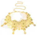 Details van de Arabische gouden tailleketting, uitgesneden platen en muntkwastjes. - Stijl ST305