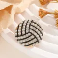 Prachtige strass sportbal broche, modieus legering accessoire voor kleding en tassen detail. - Volleybal