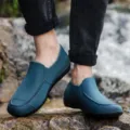 Blue short rain shoes for adults, waterproof slip-on rubber shoes for outdoor daily wear. - Size 39 / Lake Blue