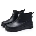 Stivali da pioggia corti uomo impermeabili antiscivolo scarpe gomma variante colore nero - 38 / Nero