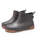 Stivali da pioggia corti e impermeabili da uomo, scarpe da lavoro antiscivolo in gomma. - 38 / Grigio