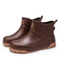 Stivali da pioggia corti da uomo impermeabili antiscivolo scarpe da lavoro all'aperto - 38 / Marrone