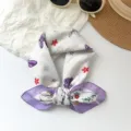 Foulard quadrato stampato con farfalle, fascia per capelli chic estiva variante. - MBFJ45 - viola