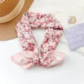 Fascia foulard in cotone a fiori rosa, dolce accessorio per capelli per l'estate. - MBFJ36-Rosa