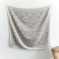 Elegant rose printed imitation silk square scarf detail, lightweight feminine shawl. - 90FJ330-Gray