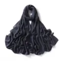 Solid color dark grey chiffon long scarf shawl, elegant and breathable for daily commute. - 2# Smoke Gray