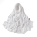 Elegant solid color white chiffon long scarf lightweight breathable daily commuting shawl - 11# Cream White