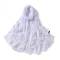 Light purple chiffon scarf detail, soft lightweight fabric shawl, elegant solid color wrap. - 12# Snow White