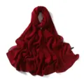 Wine red chiffon scarf detail showing lightweight sheer fabric texture and elegant drape. - 13# Ruby Red