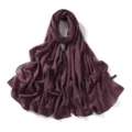 Solid color chiffon long scarf shawl for women travel commuting daily wear elegant style - 14# Mulberry Purple
