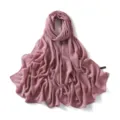 Solid color chiffon long scarf shawl, lightweight elegant travel commuting accessory for women. - 15# Rose Gray