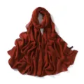 Solid color chiffon long scarf elegant women lightweight draped shawl hijab neck wrap orange - 18# Caramel Color