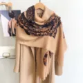 Bufanda clásica con estampado de leopardo para mujer, elegante chal cálido de invierno, pañuelo. - 88x188cm / Leopardo